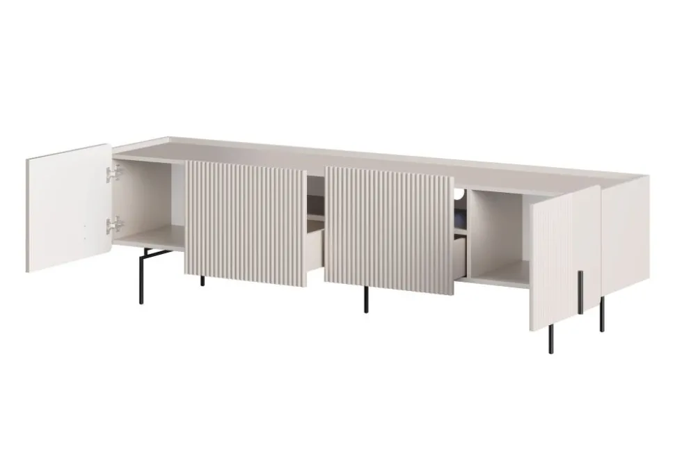 MALMI Szafka RTV 200 2D2SZ - cashmere / czarne nogi
