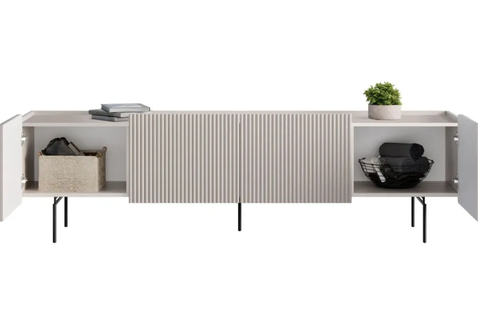 MALMI Szafka RTV 200 2D2SZ - cashmere / czarne nogi