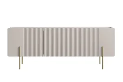 MALMI Szafka RTV 150 2D1SZ - cashmere / złote nogi