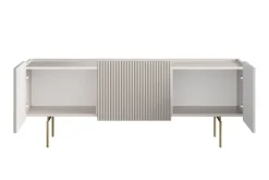 MALMI Szafka RTV 150 2D1SZ - cashmere / złote nogi