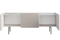 MALMI Szafka RTV 150 2D1SZ - cashmere / crema bianca / czarne nogi