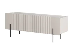 MALMI Szafka RTV 150 2D1SZ - cashmere / crema bianca / czarne nogi