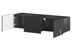 MALMI Szafka RTV 150 2D1SZ - czarny / złoty / wisząca