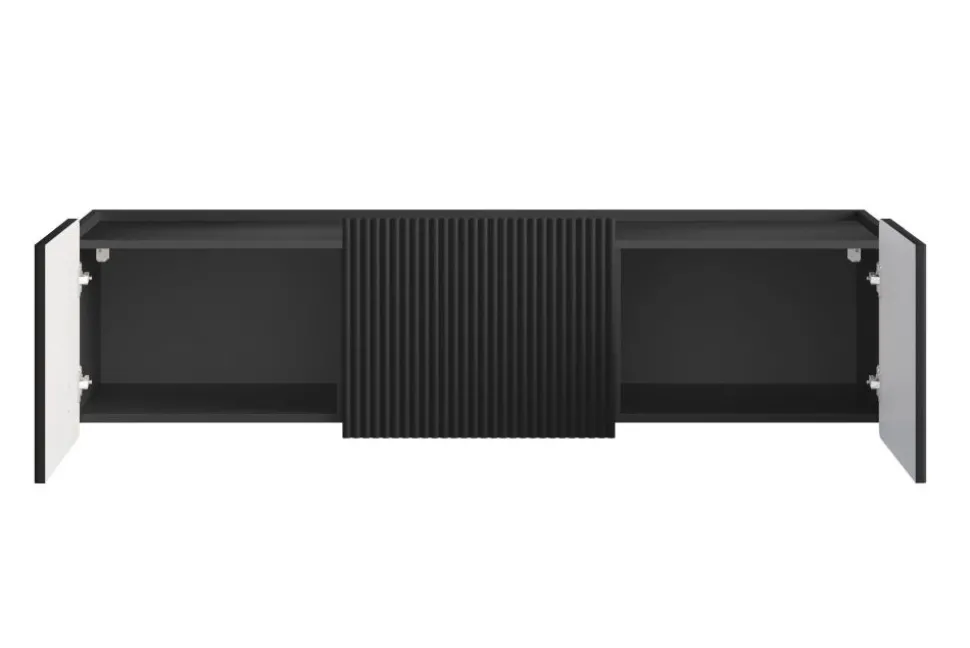 MALMI Szafka RTV 150 2D1SZ - czarny / czarny / wisząca