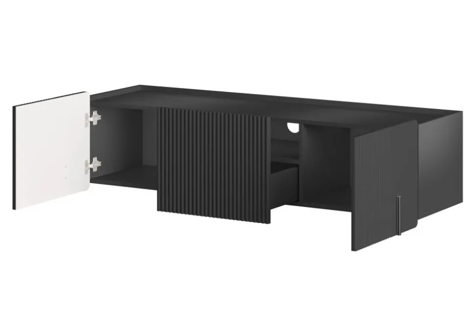 MALMI Szafka RTV 150 2D1SZ - czarny / czarny / wisząca