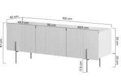 MALMI Szafka RTV 150 2D1SZ - czarny / czarne nogi