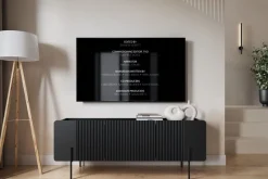 MALMI Szafka RTV 150 2D1SZ - czarny / czarne nogi