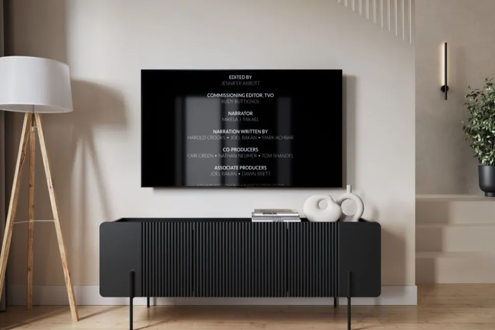 MALMI Szafka RTV 150 2D1SZ - czarny / czarne nogi