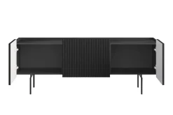 MALMI Szafka RTV 150 2D1SZ - czarny / czarne nogi