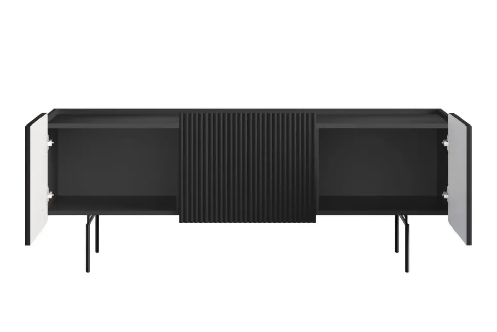 MALMI Szafka RTV 150 2D1SZ - czarny / czarne nogi
