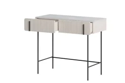 MALMI Toaletka 100 2SZ - cashmere / crema bianca / czarne nogi