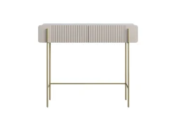 MALMI Toaletka 100 2SZ - cashmere / crema bianca / złote nogi