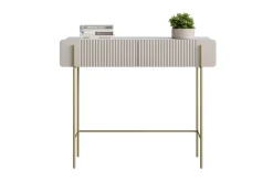 MALMI Toaletka 100 2SZ - cashmere / crema bianca / złote nogi