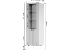 MALMI Witryna 60 4D - czarny / czarne nogi