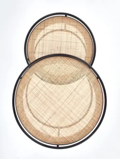 MANADO zestaw 2 ław czarny / naturalny (1p=1szt)1 sztuka