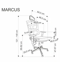 MARCUS fotel gabinetowy czarny1 sztuka