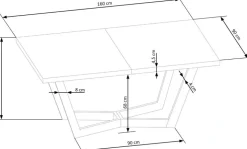 MASSIVE 3 stół rozkładany 160-250x90x77 cm dąb naturalny/dąb naturalny (2p=1szt)1 sztuka