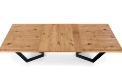 MASSIVE stół rozkładany 160-250x90x77 cm jasny dąb/czarny (2p=1szt)1 sztuka