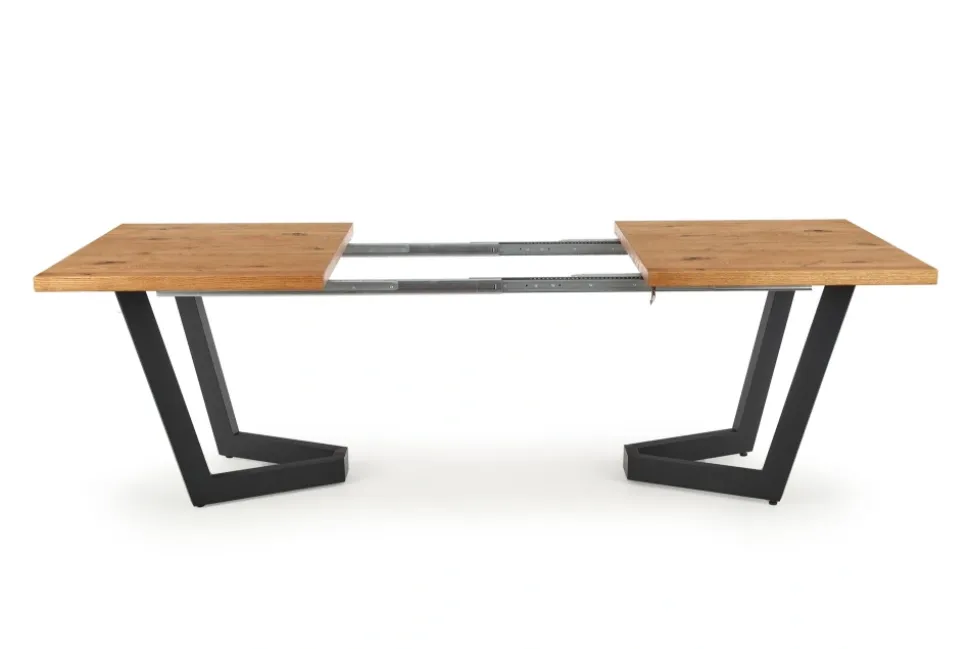 MASSIVE stół rozkładany 160-250x90x77 cm jasny dąb/czarny (2p=1szt)1 sztuka