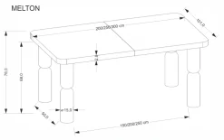 MELTON stół rozkładany 200-300x101x76 cm jasny orzech (3p=1szt)1 sztuka