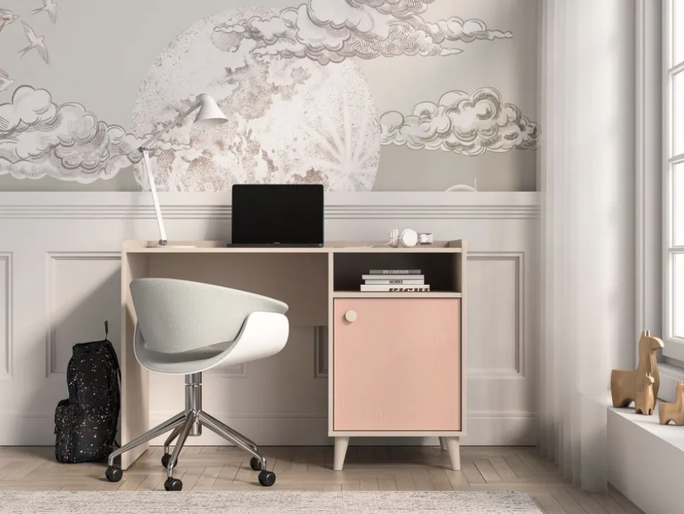 Mevel 07 Piasek pustyni/Millennial pink - biurko 1D