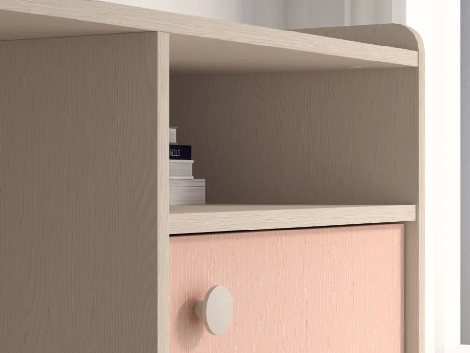 Mevel 07 Piasek pustyni/Millennial pink - biurko 1D