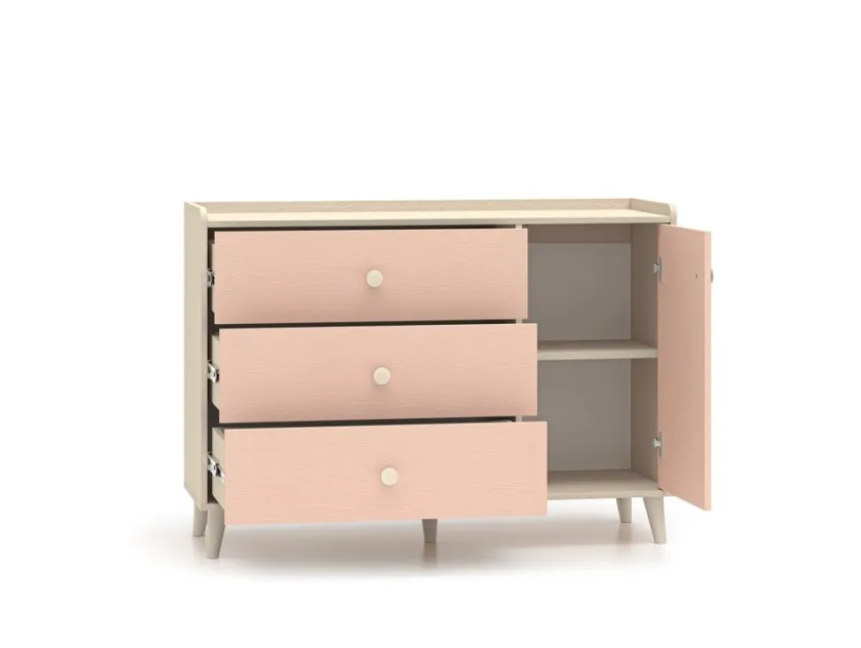 Mevel 05 Piasek pustyni/Millennial pink - komoda 1D3S