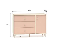 Mevel 05 Piasek pustyni/Millennial pink - komoda 1D3S