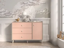 Mevel 05 Piasek pustyni/Millennial pink - komoda 1D3S