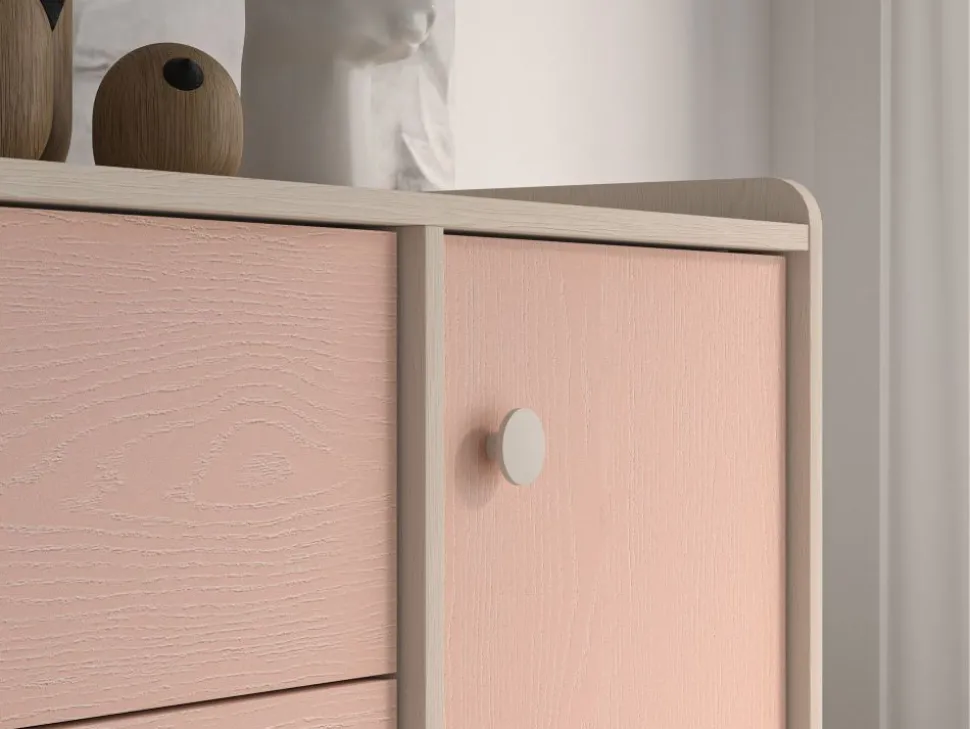 Mevel 05 Piasek pustyni/Millennial pink - komoda 1D3S