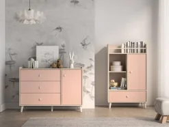 Mevel 05 Piasek pustyni/Millennial pink - komoda 1D3S