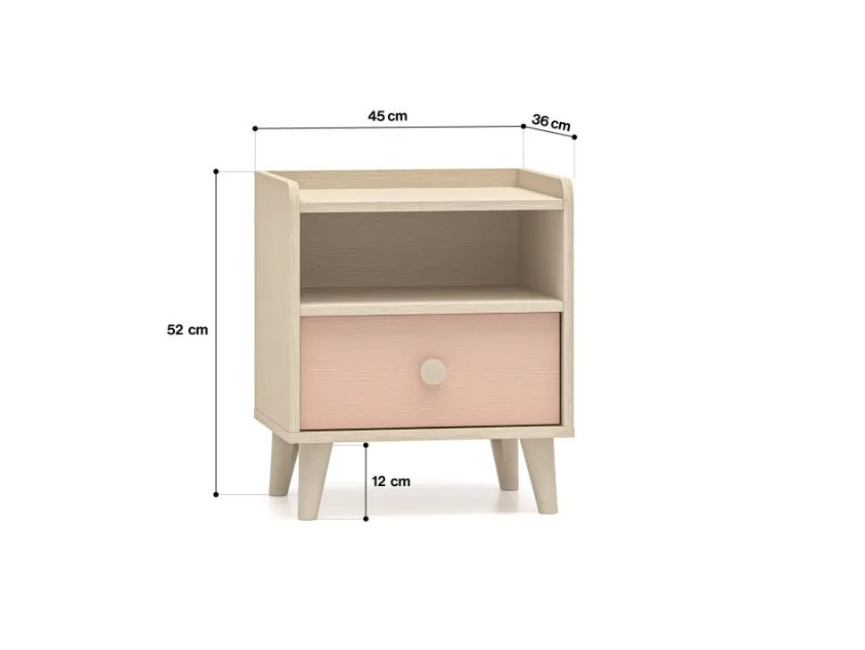 Mevel 10 Piasek pustyni/Millennial pink - szafka 1S