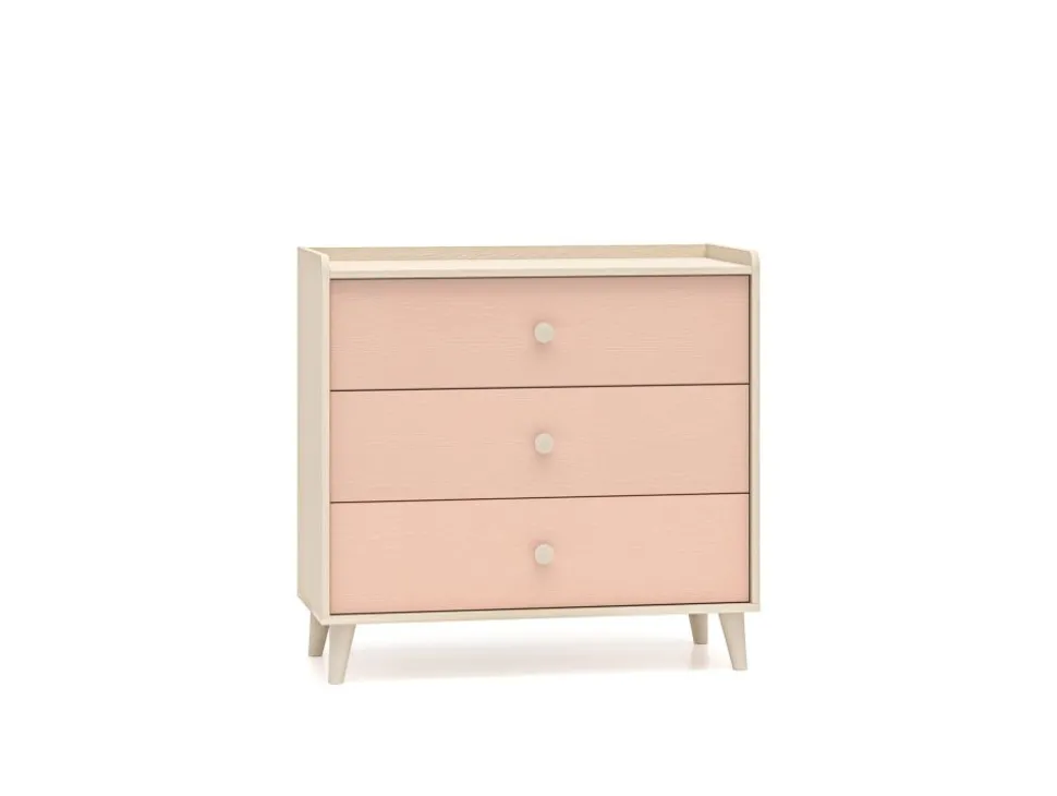 Mevel 06 Piasek pustyni/Millennial pink - komoda 3S