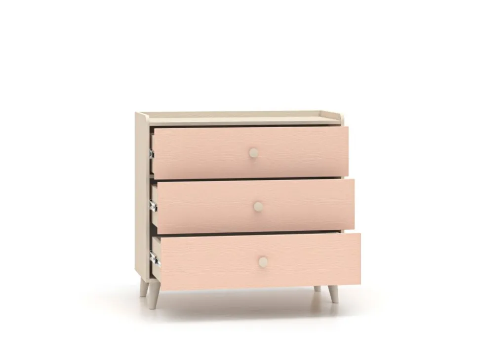 Mevel 06 Piasek pustyni/Millennial pink - komoda 3S