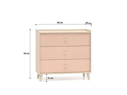 Mevel 06 Piasek pustyni/Millennial pink - komoda 3S