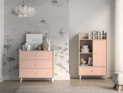 Mevel 06 Piasek pustyni/Millennial pink - komoda 3S