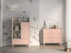 Mevel 04 Piasek pustyni/Millennial pink - komoda 1D1S