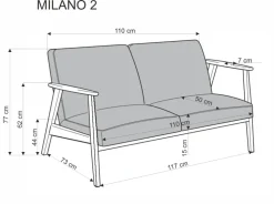 MILANO 2S sofa - beżowy tap. Castel 15 (1p=1szt)1 sztuka