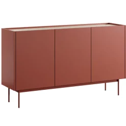 Minimalistyczna komoda z szafkami Colour ceramiczny czerwony