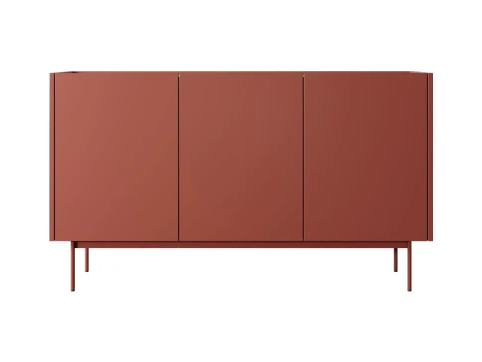 Minimalistyczna komoda z szafkami Colour ceramiczny czerwony