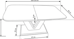 MISTRAL stół biały połysk (3p=1szt)1 sztuka