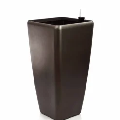 Modena funkcjonalna donica w kolorze metallic espresso z wkładem nawadniającym 40x40x75