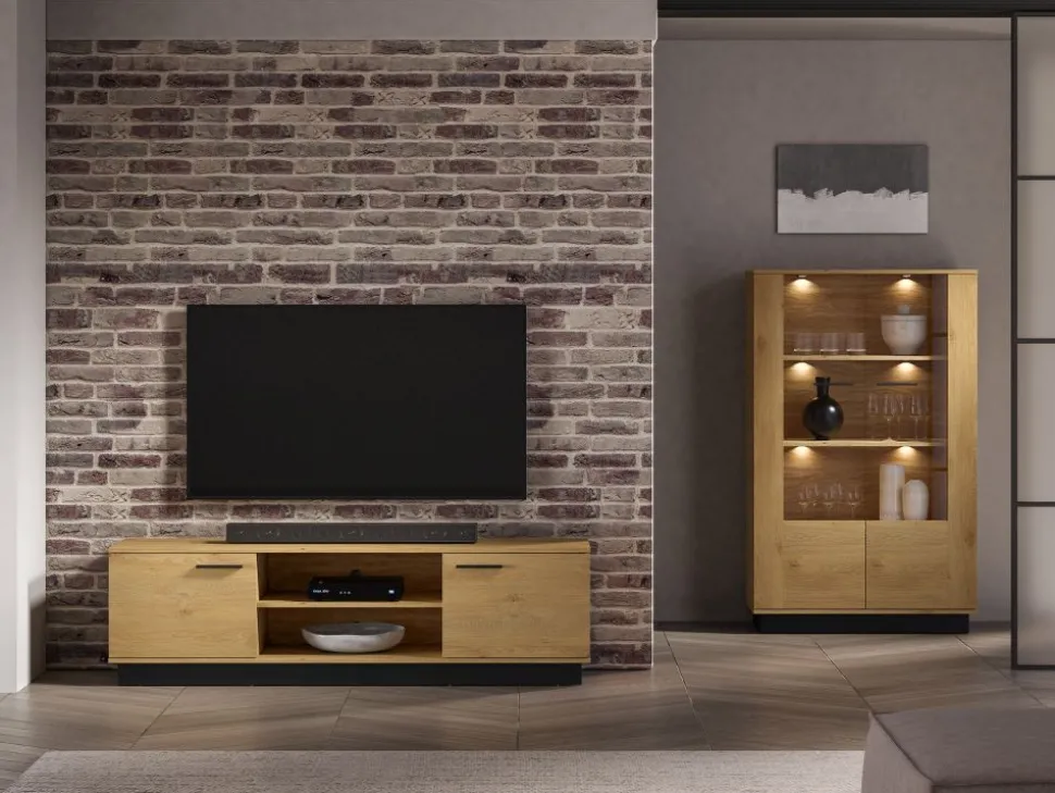MODESTO 06 dąb stylowy/czarny - RTV2D