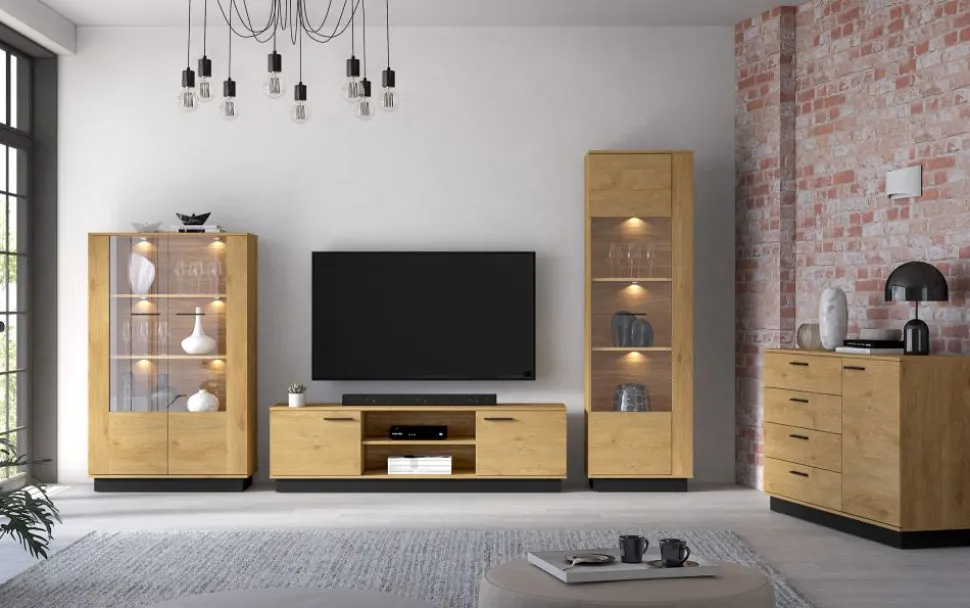 MODESTO 06 dąb stylowy/czarny - RTV2D