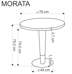 MORATA stół okrągły, biały marmur / czarny / złoty (3p=1szt)1 sztuka