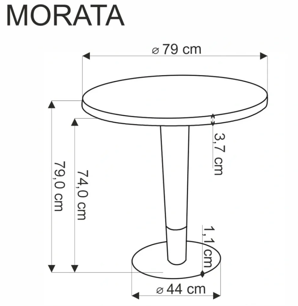MORATA stół okrągły, biały marmur / czarny / złoty (3p=1szt)1 sztuka