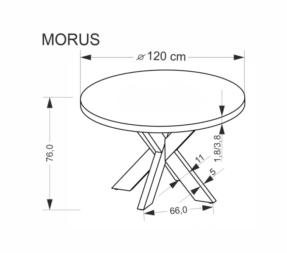 MORUS stół okrągły naturalny (1p=1szt)1 sztuka