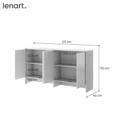 NADSTAWKA BC-11 DO PÓŁKOTAPCZANU POZIOMEGO BIAŁY POŁYSK BED CONCEPT Lenart