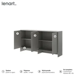NADSTAWKA BC-11 DO PÓŁKOTAPCZANU POZIOMEGO GRAFITOWA BED CONCEPT Lenart