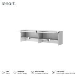 NADSTAWKA BC-09 DO PÓŁKOTAPCZANU POZIOMEGO BIAŁY / BIAŁY POŁYSK BED CONCEPT Lenart
